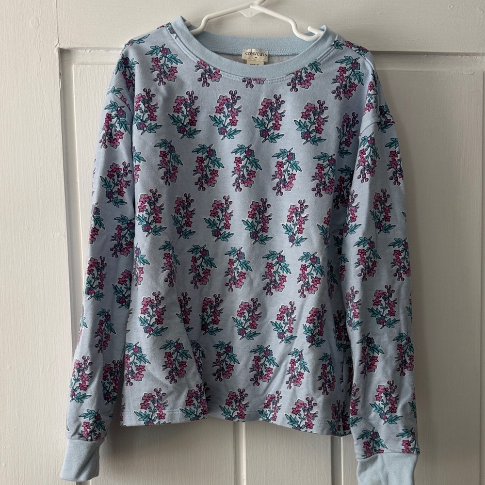 Crewcuts Blue Floral Patterned Sweatshirt